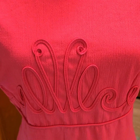 Vintage 90s Kathi Lee Pink Midi Dress w/ Front Embellishment Women size 10 - Picture 2 of 10